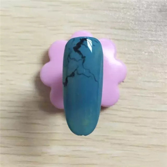 写意石纹美甲教程 如水墨画般随性
