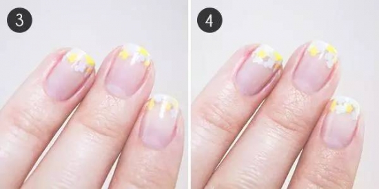 法式美甲图片 法式小碎花美甲，走简约小清新路线