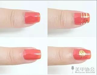 几何美甲图片 简单的几何贴纸款