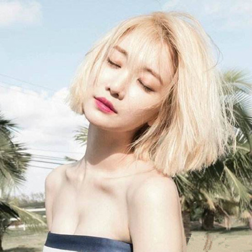 金色短发韩国女 金色短发图片