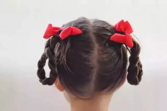 儿童简单长发编发