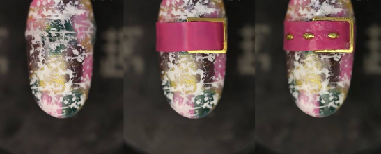 皮带美甲图片