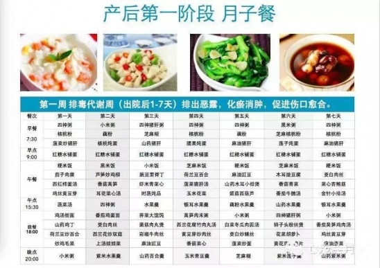 产妇坐月子30天食谱
