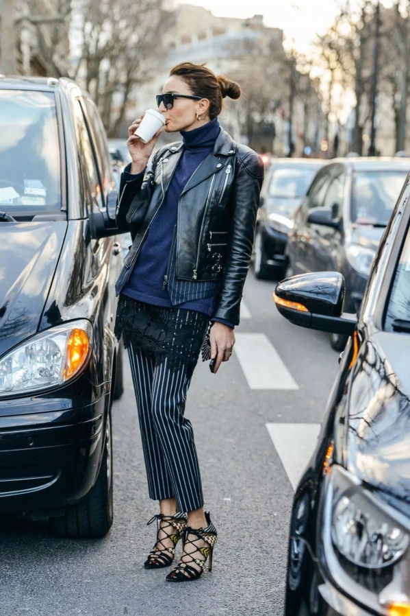 高龄毛衣的搭配 高领毛衣穿的潮其他衣服随意搭
