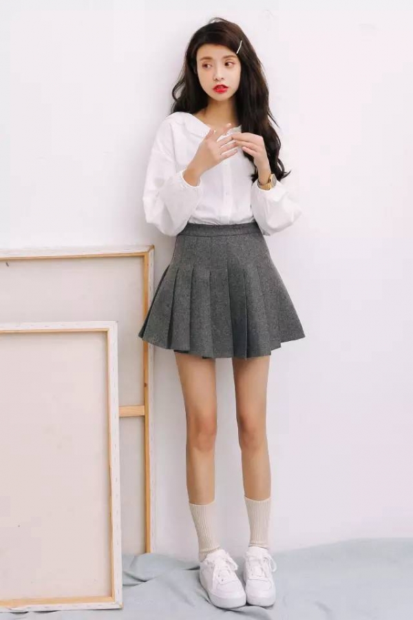 春季女生衬衫搭配图片