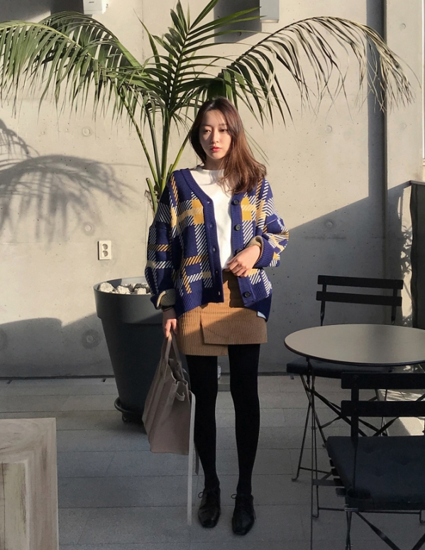 格子毛衣搭配 格子毛衣图片
