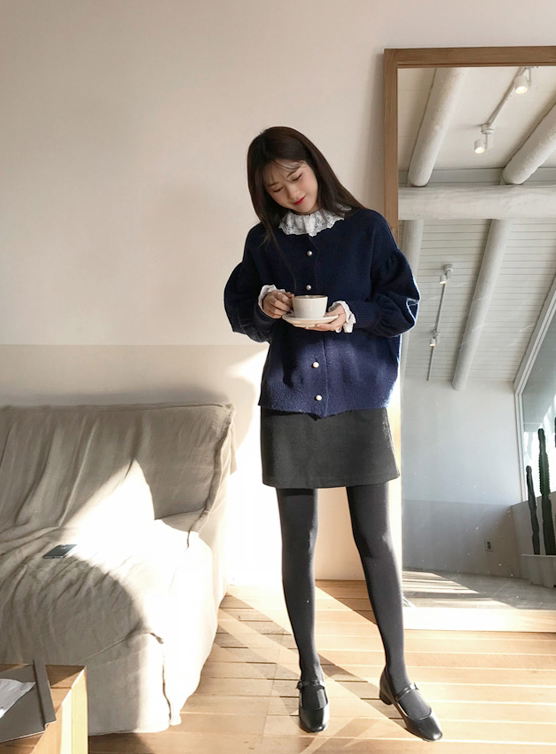 毛衣搭配短裙 毛衣配短裙