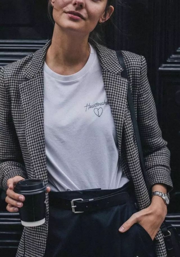 秋天格子衣服搭配图片