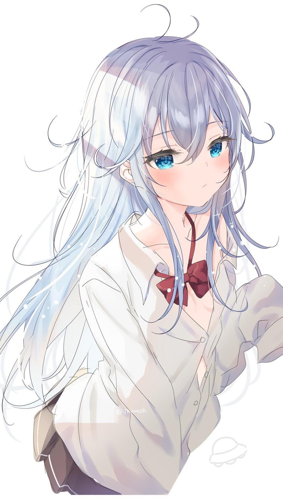 甜美动漫美女插画手机壁纸