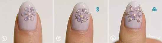 钻石雪花款美甲教程 淡雅钻石雪花款美甲画法