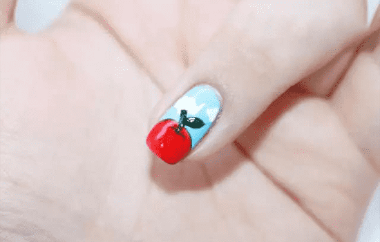 手绘苹果美甲教程 手绘苹果美甲怎么做