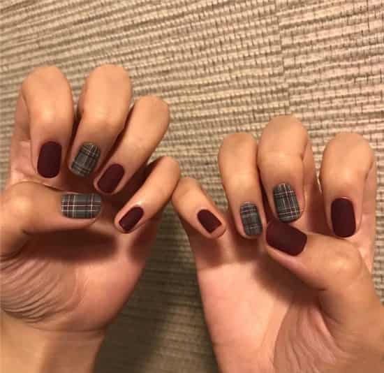 英伦格子美甲图片欣赏 英伦美甲图片大全