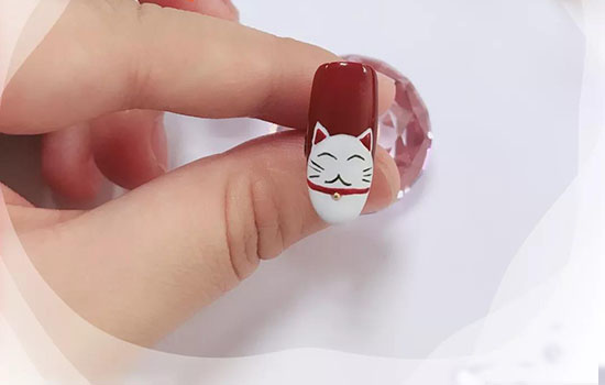 招财猫美甲怎么画 招财猫美甲教程