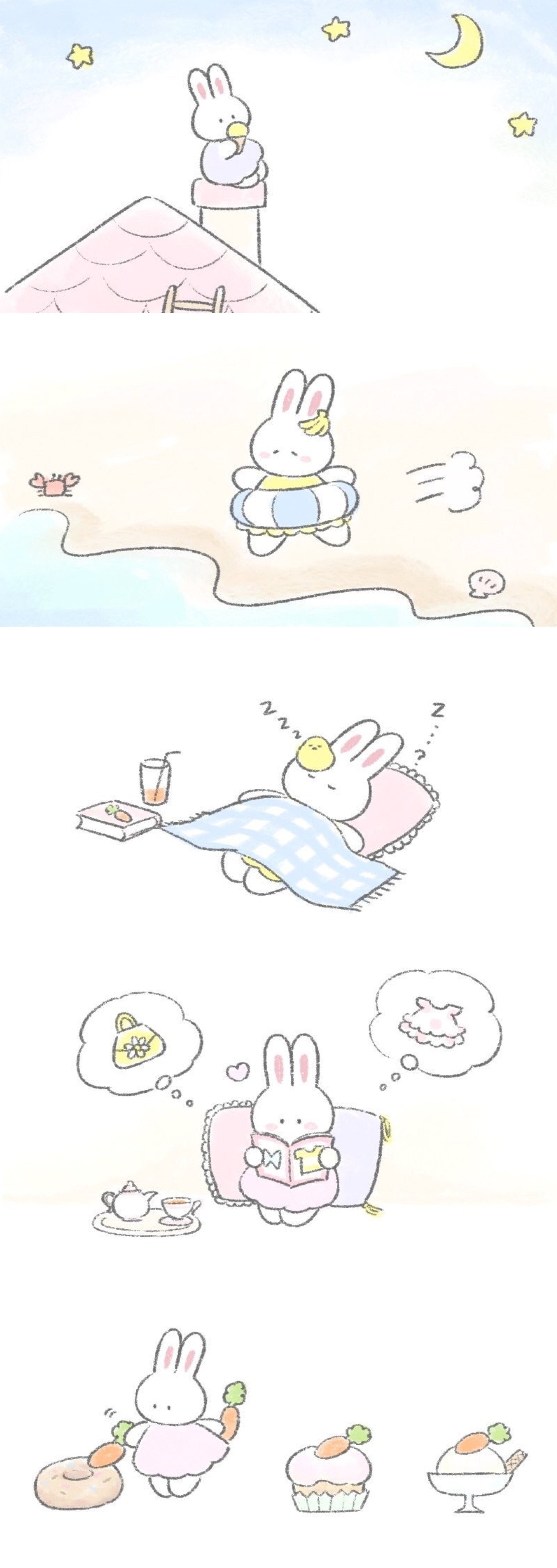 兔子手绘可爱高清手机壁纸