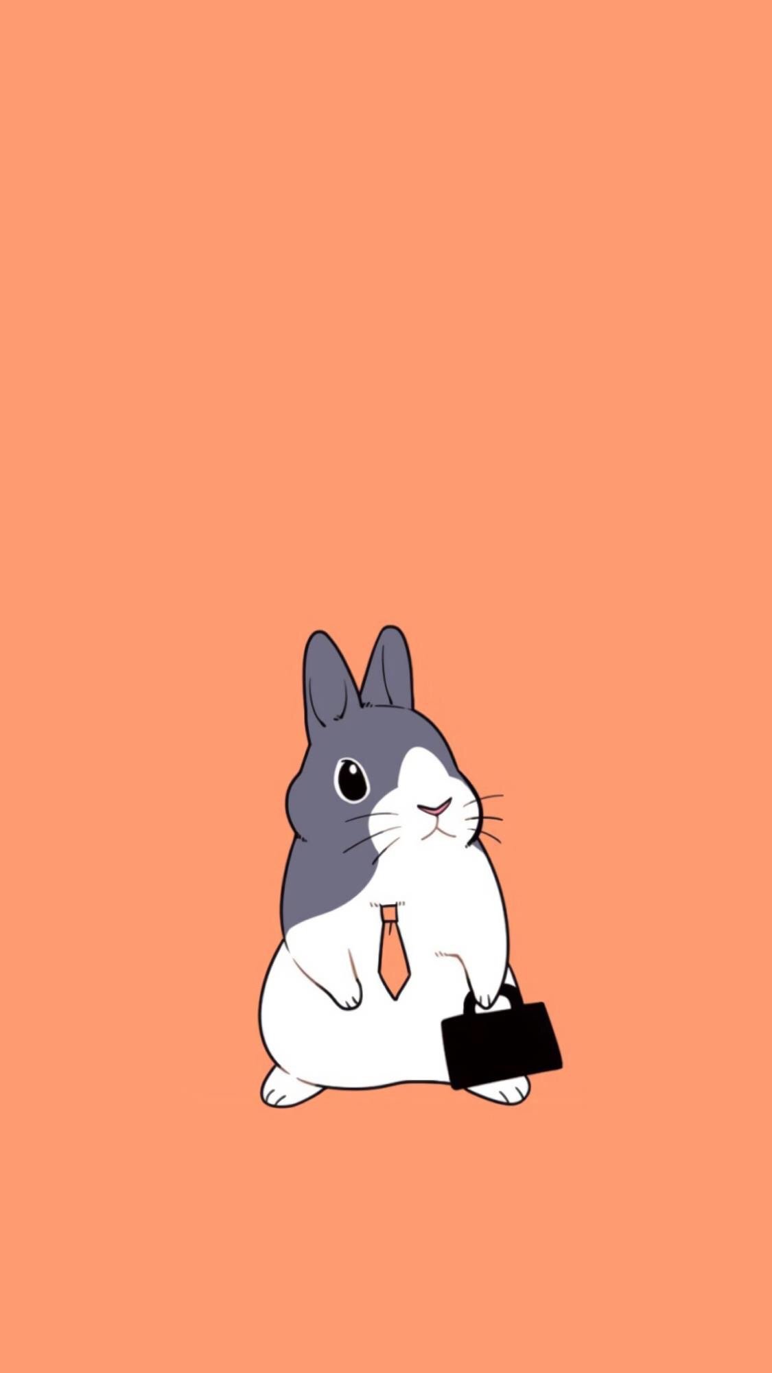 橙色系手绘插画高清手机壁纸