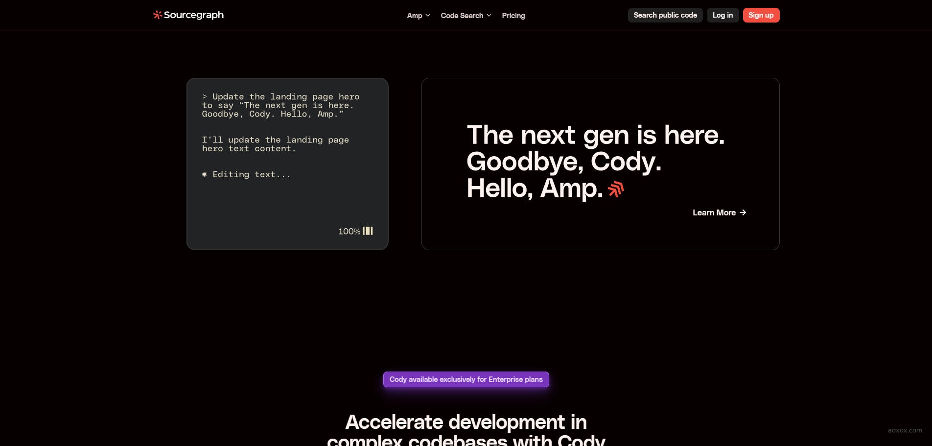 Sourcegraph Cody官网首页截图