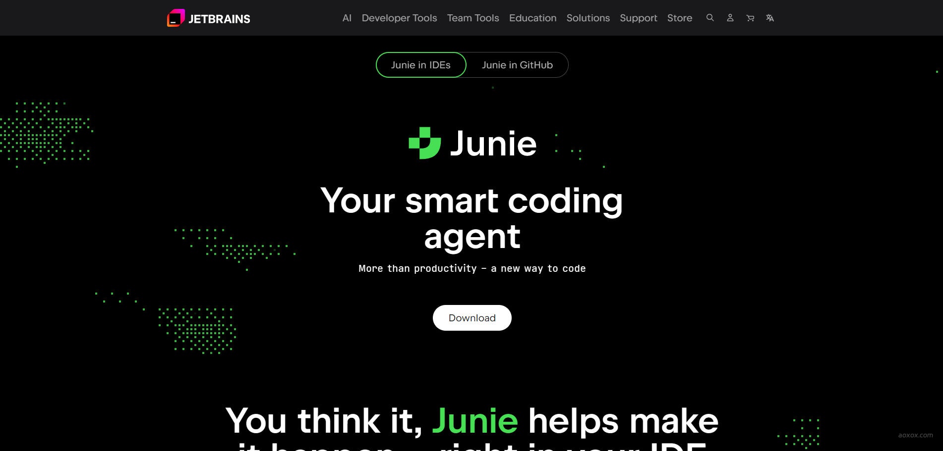 Junie官网首页截图