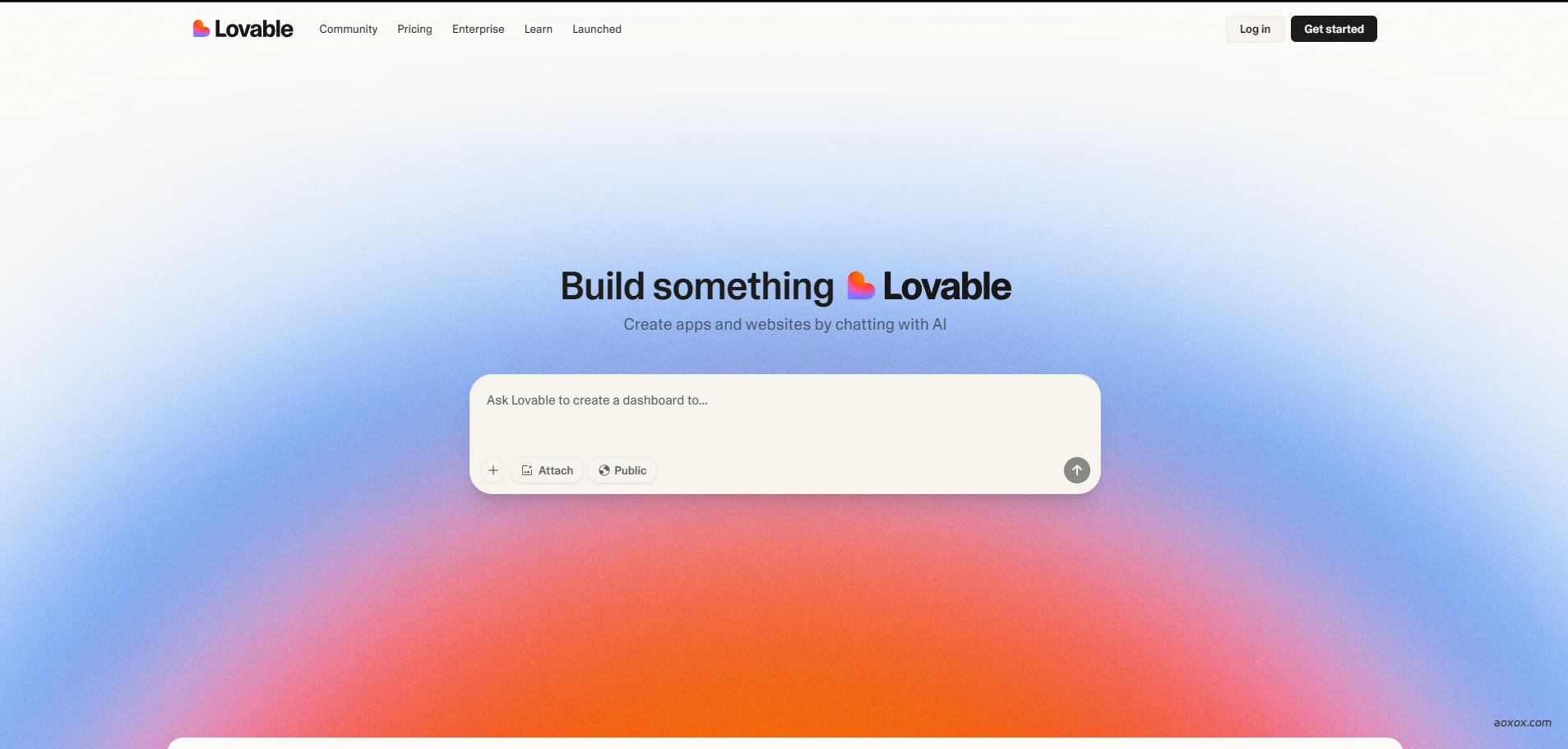 Lovable官网首页截图