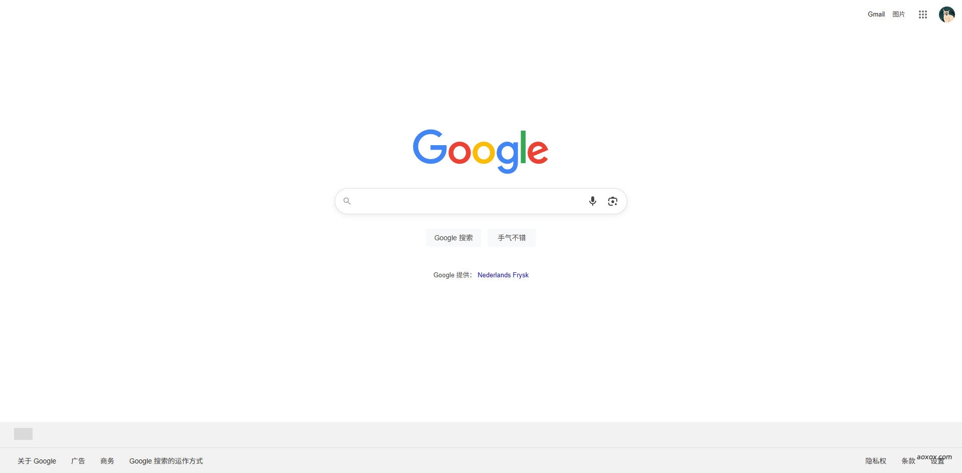 谷歌搜索官网首页截图