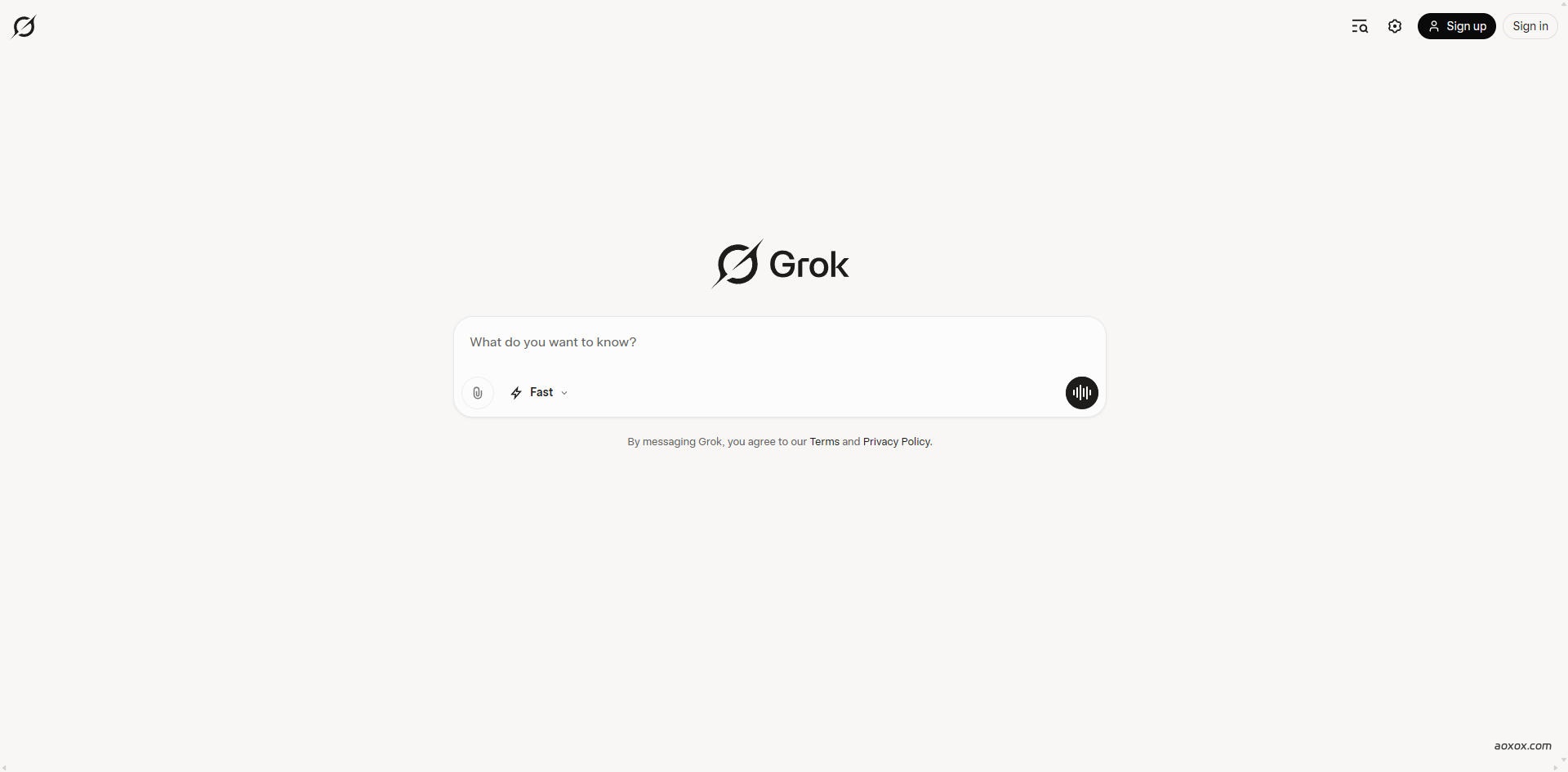 Grok AI官网首页截图