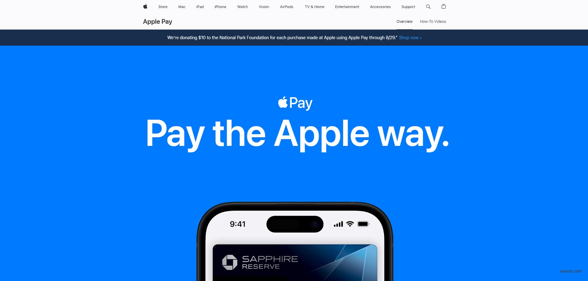 Apple Pay官网首页截图