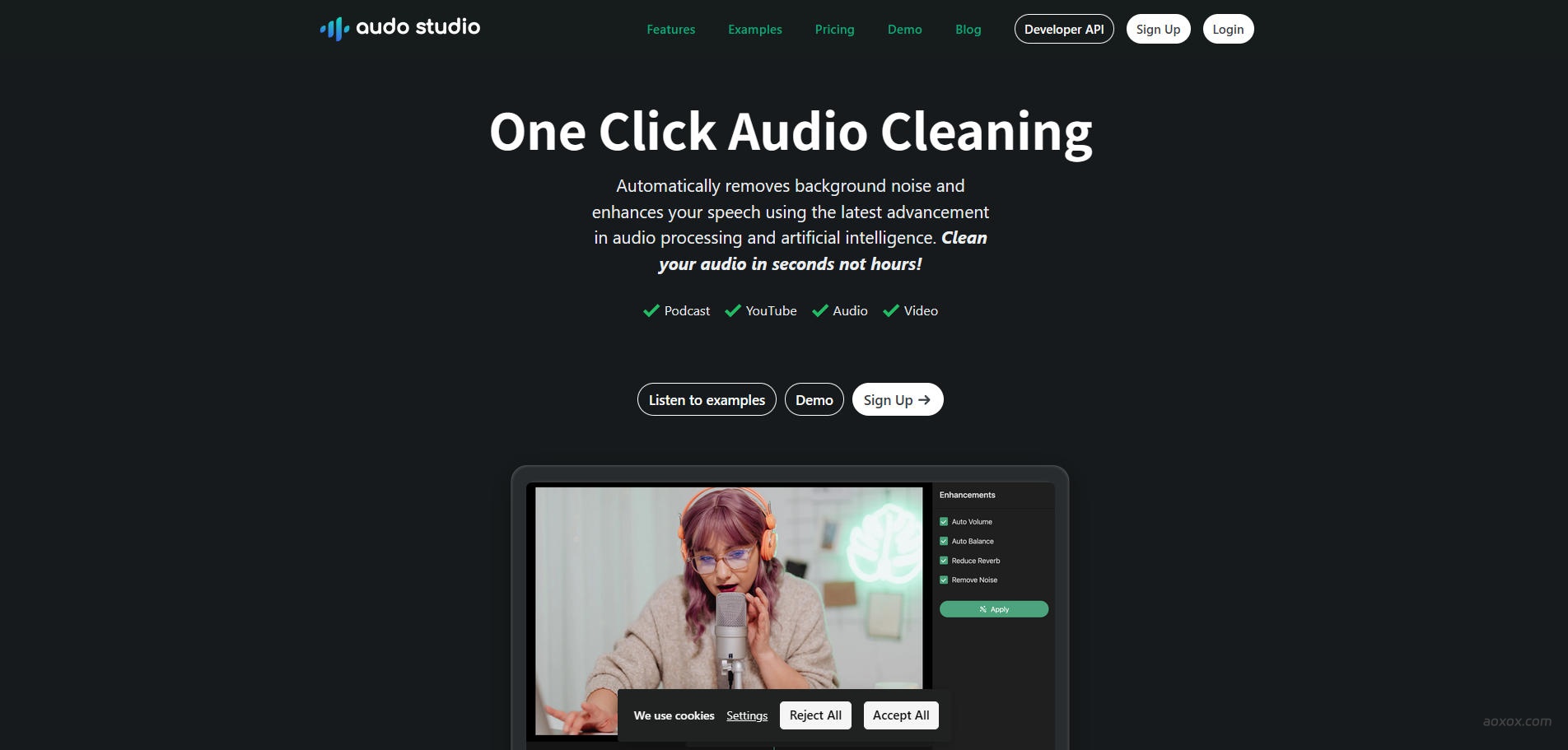 Audo Studio官网首页截图