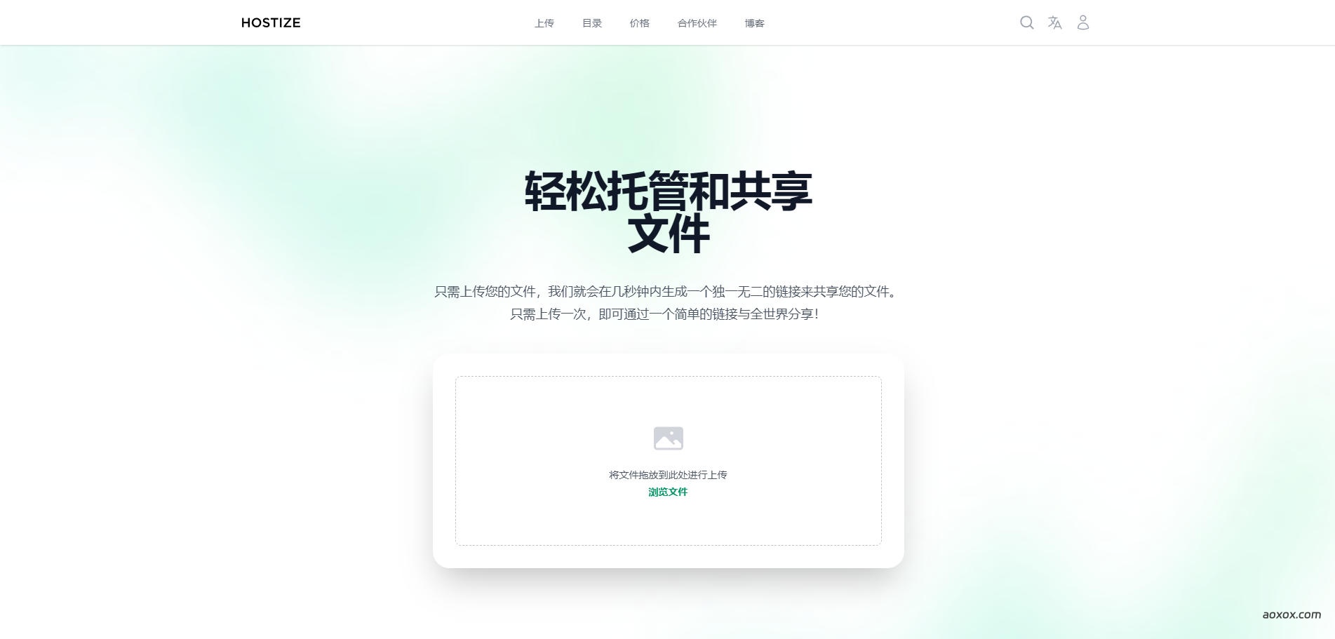 Hostize官网首页截图