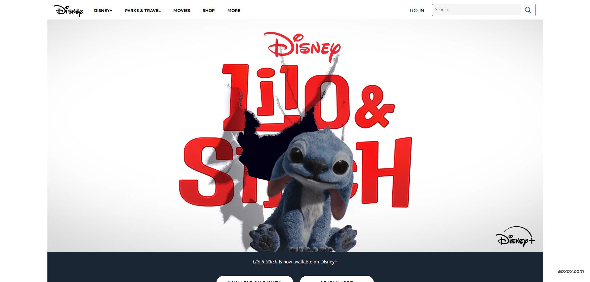Disney官网首页截图