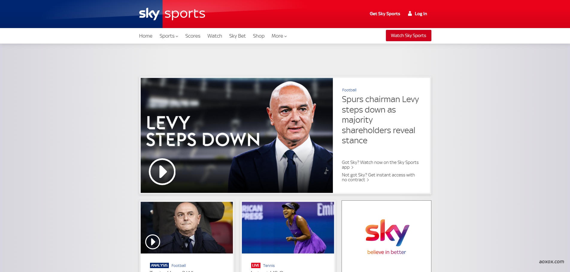 Sky Sports官网首页截图