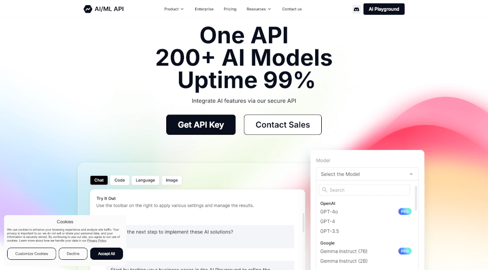 AIMLAPI：集成200+AI模型的低延迟AI平台