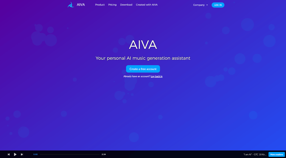 AIVA：AI音乐生成助手，轻松创作你的专属音乐