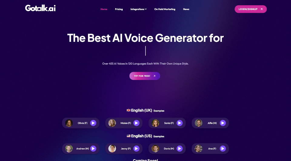 Gotalk.ai：专业AI语音生成工具，支持120+语言