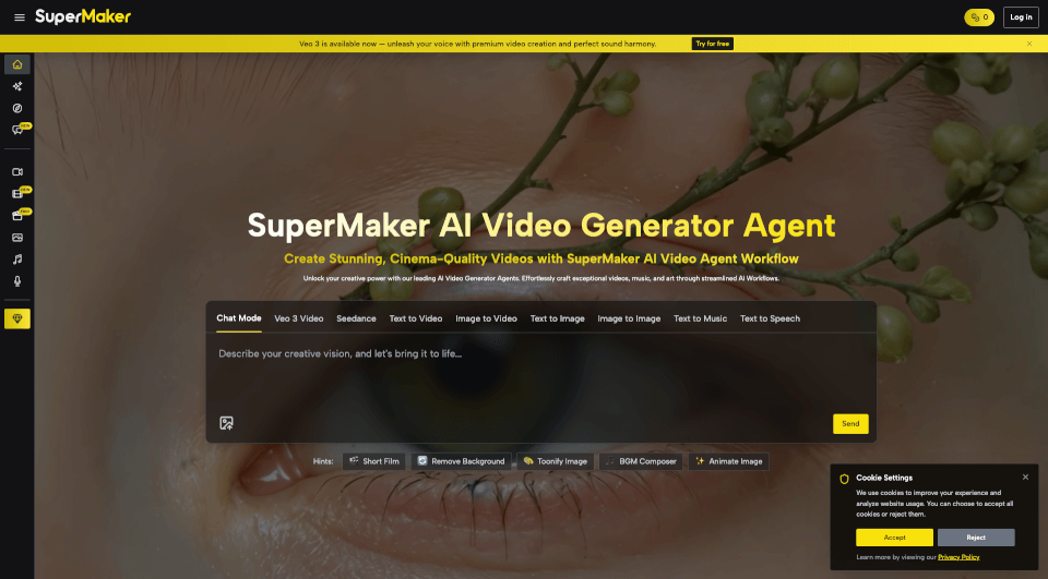 SuperMakerAI：一键生成电影级视频，免费体验全能创作工具