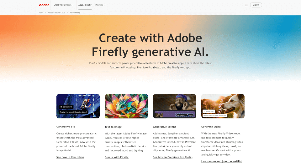 AdobeFirefly官网 – 免费生成式AI工具，助力创意无限