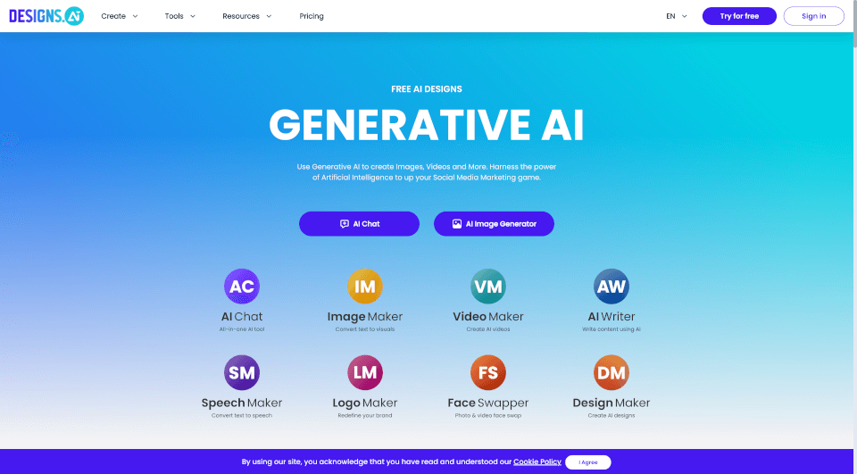 DesignsAI – 一站式生成式AI工具，轻松创作专业内容