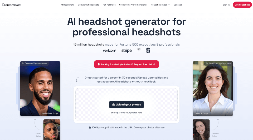 Dreamwave AI Headshot Generator官网