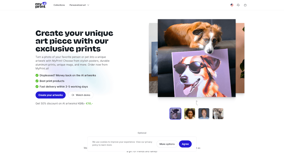 MyPrint.ai：将照片转化为独特AI艺术作品的创新平台