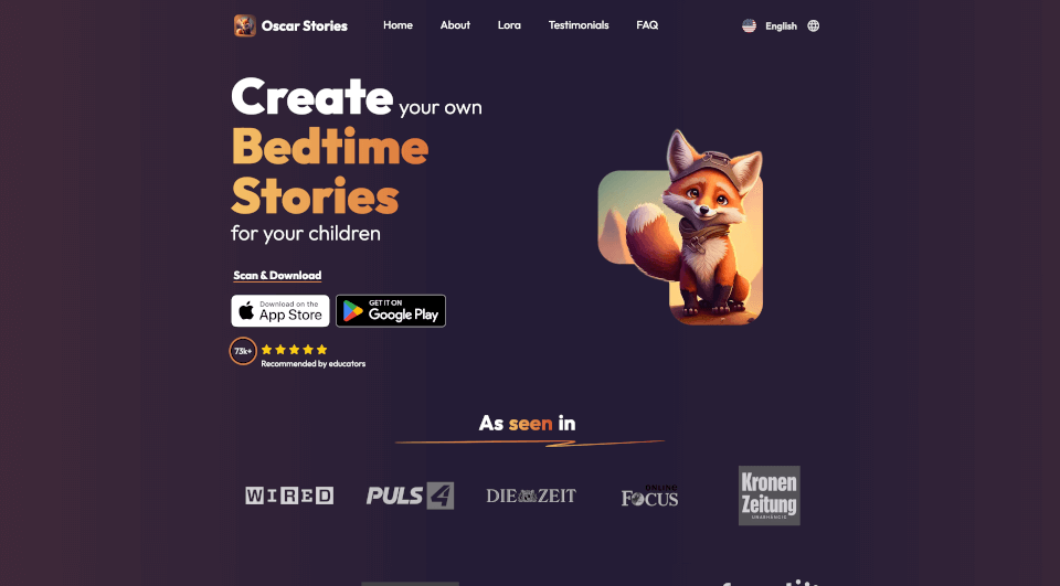 OscarStories – 个性化儿童睡前故事应用
