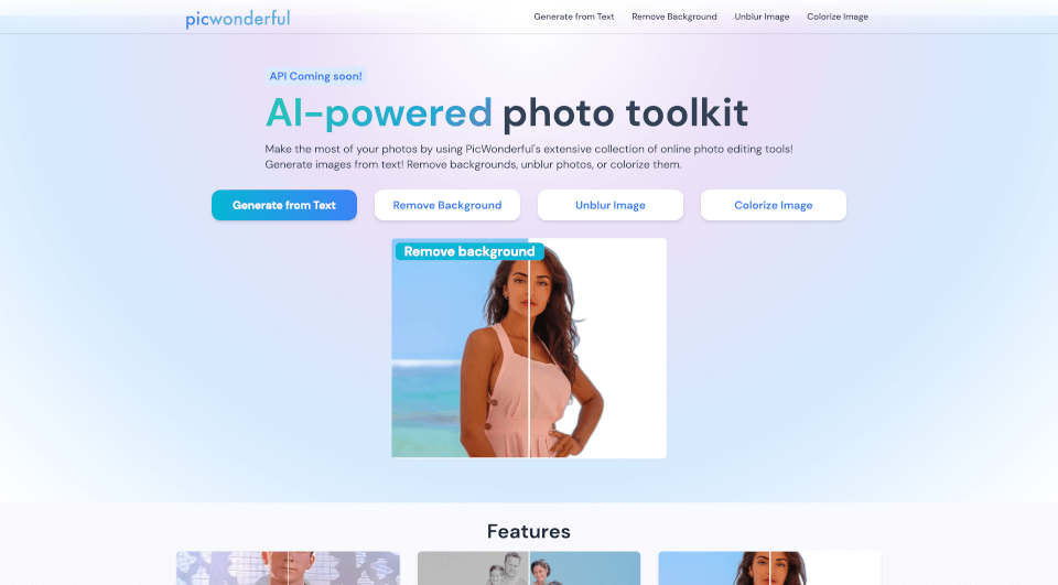 PicWonderful：在线照片编辑工具，轻松提升照片质量