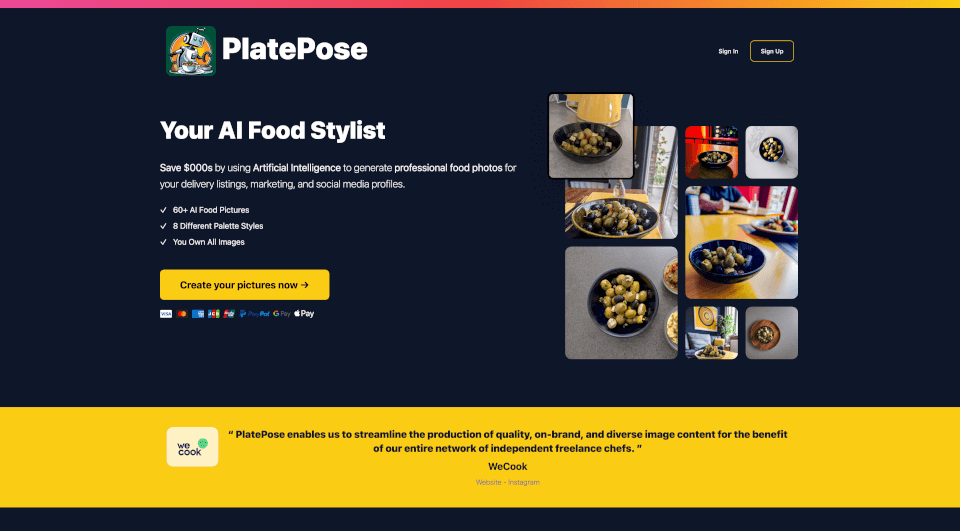 PlatePose：用AI生成专业美食图片，提升品牌形象