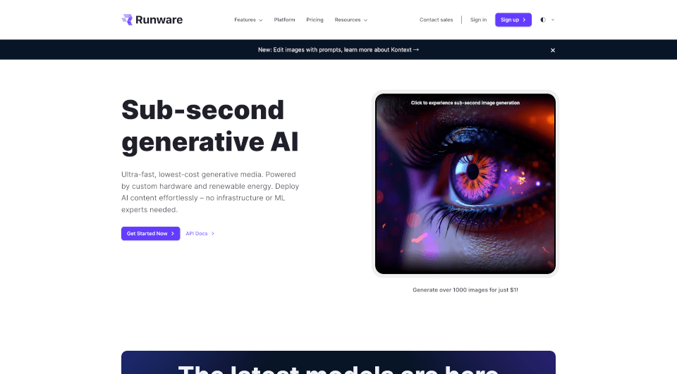 Runware – 极速稳定的Stable Diffusion API服务
