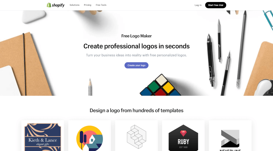 Shopify – 免费Logo制作器，几分钟打造专属品牌标识