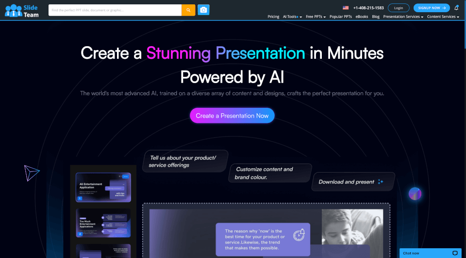 SlideTeam：免费在线AI演示文稿生成器，快速创建专业PPT