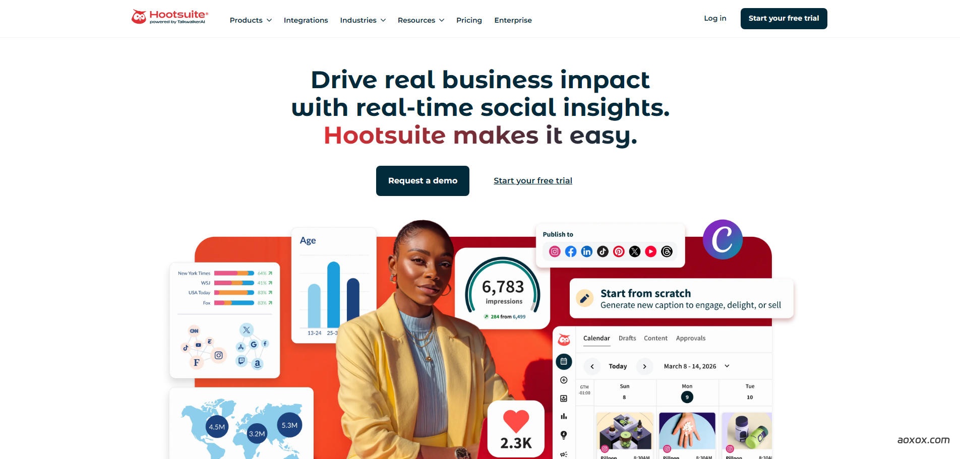 Hootsuite官网首页截图