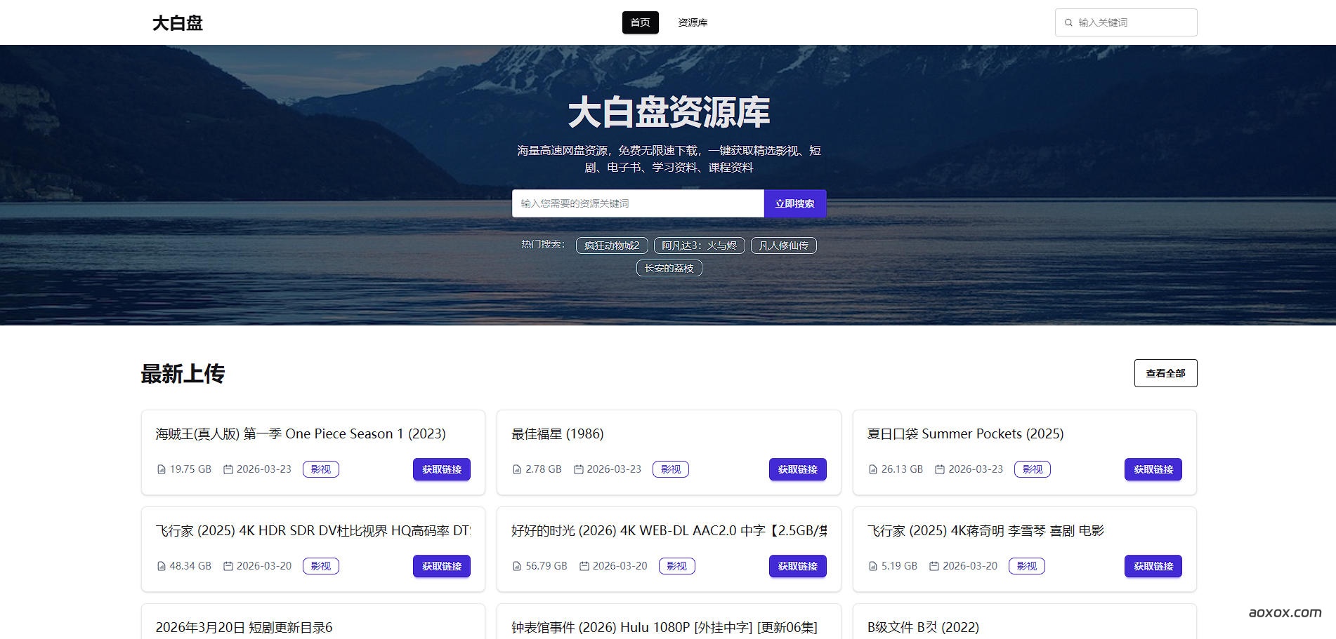 大白盘官网首页截图