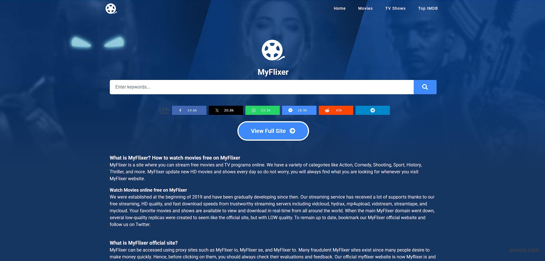 MyFlixer官网首页截图