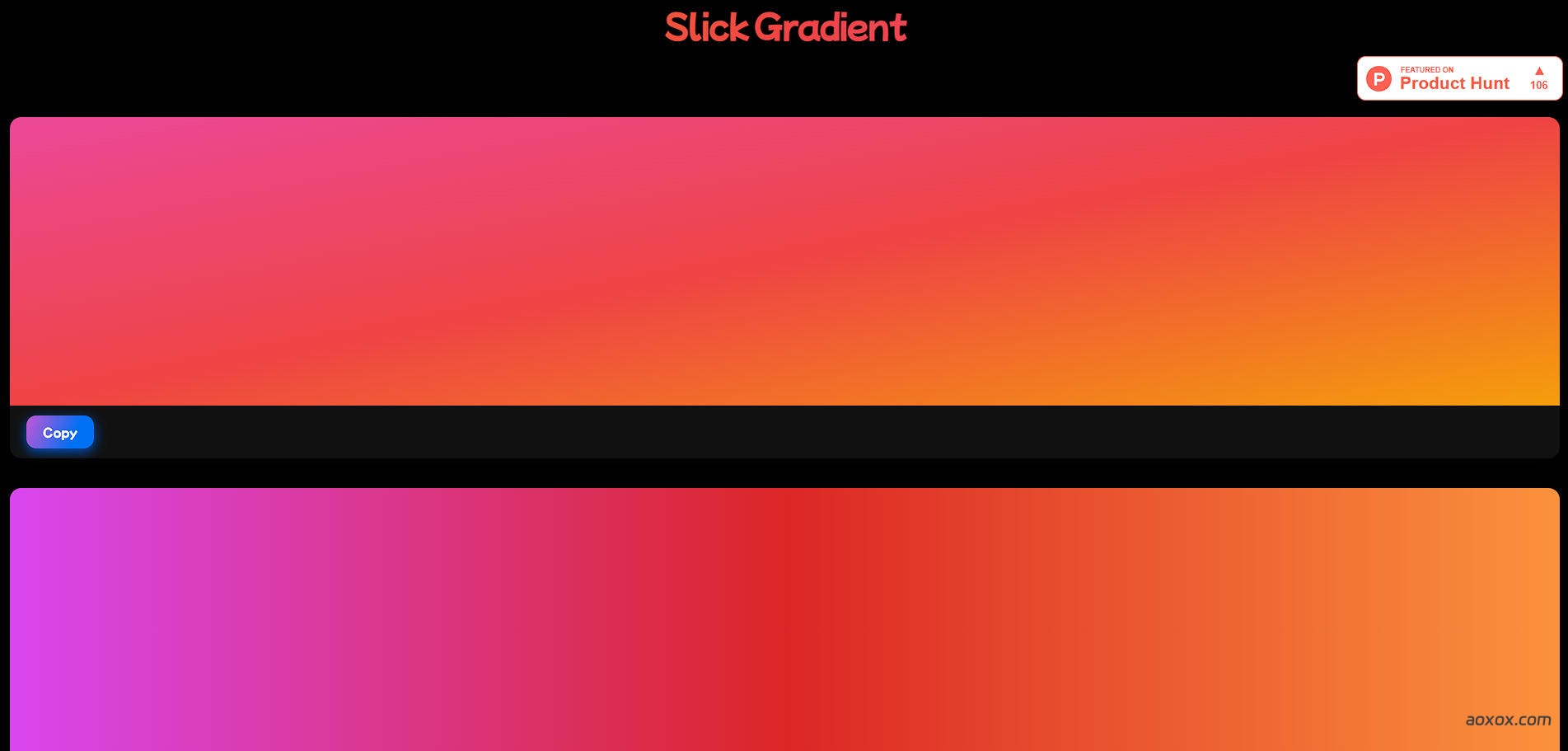 Slick Gradient官网首页截图