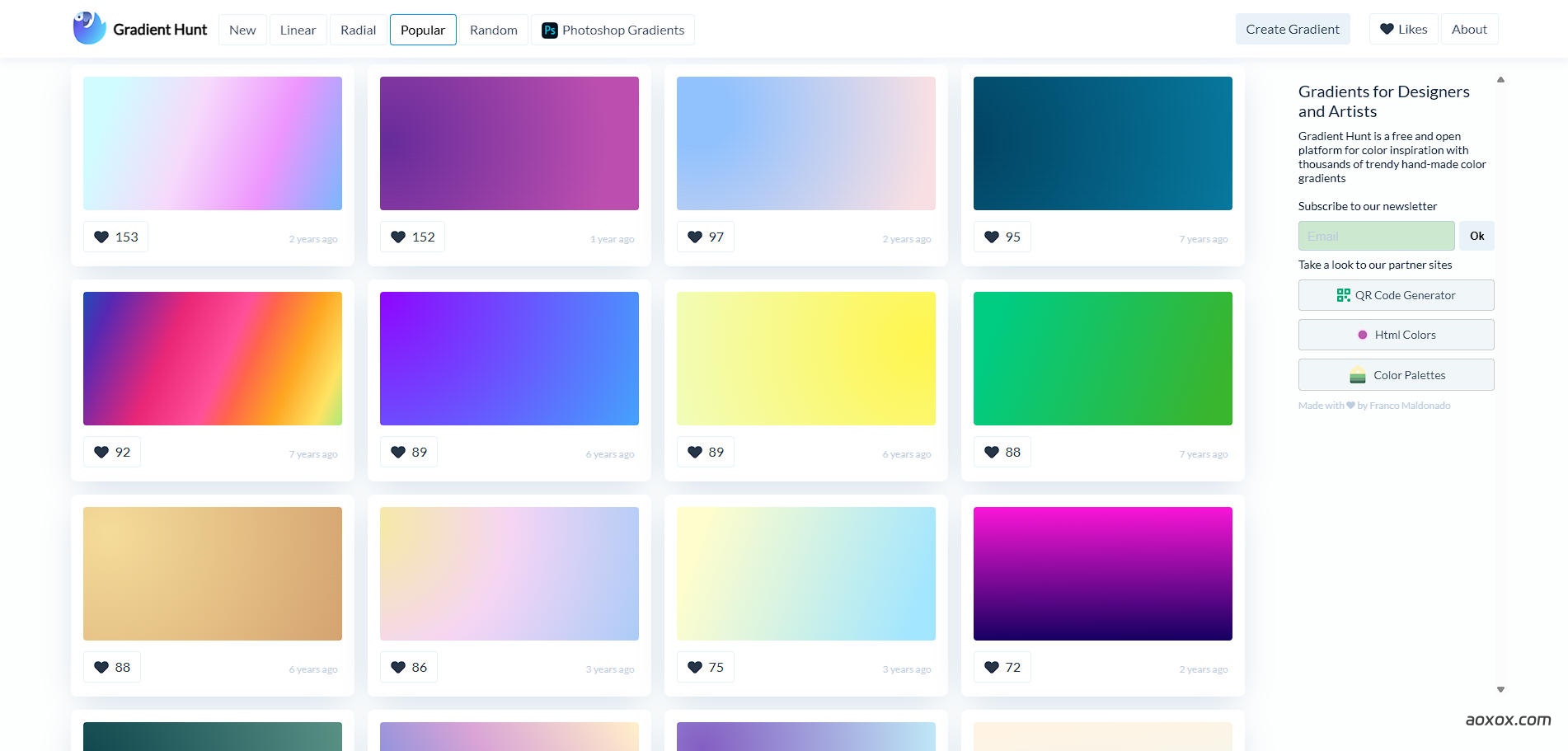Gradient Hunt官网首页截图