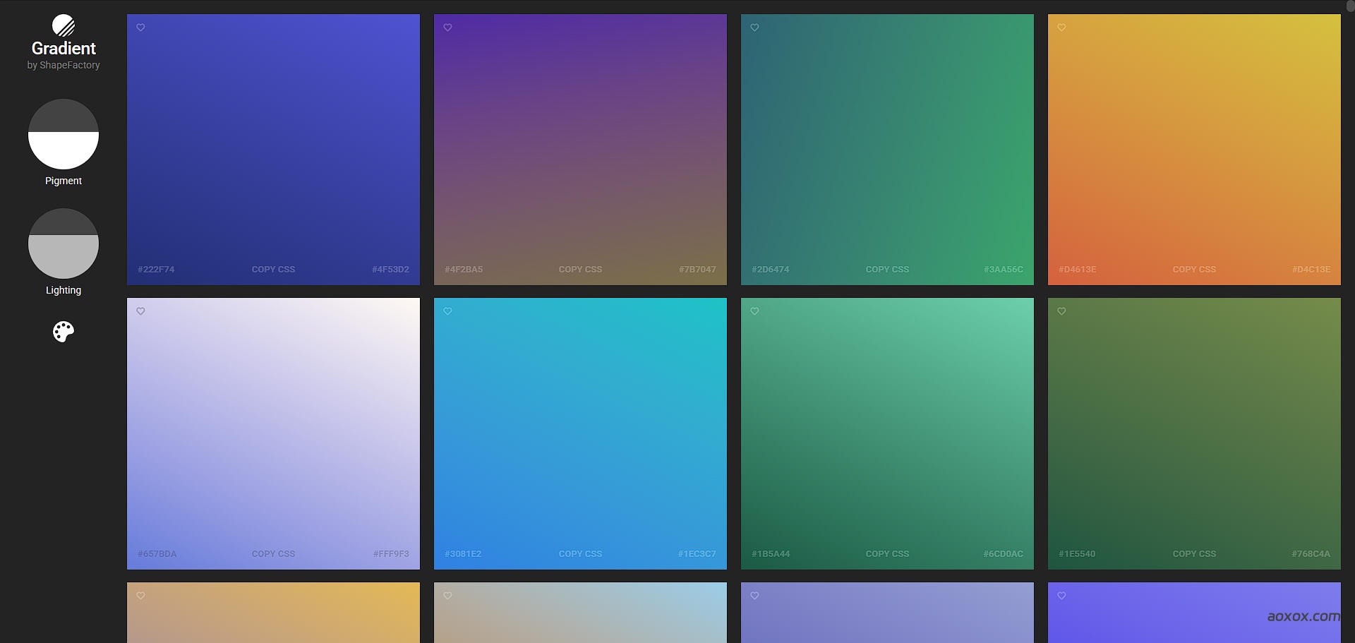 Gradient by ShapeFactory官网首页截图