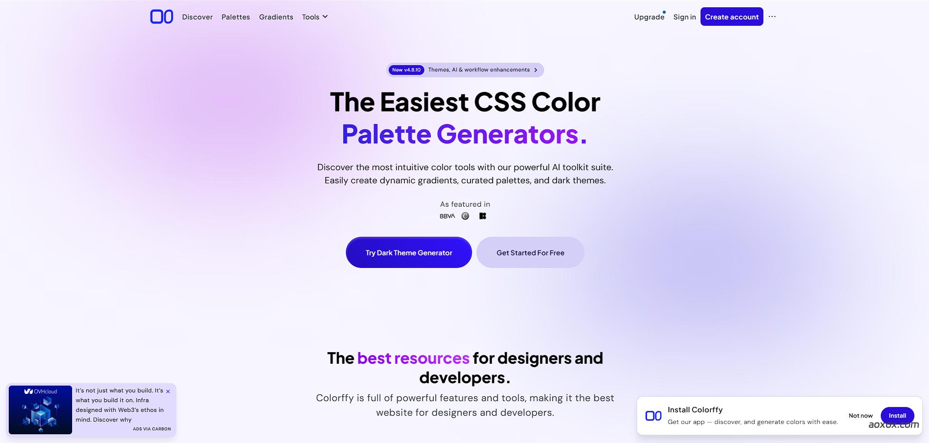 Colorffy官网首页截图